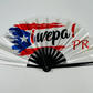 ¡Wepa! Puerto Rico Folding Fan – Premium Nylon & Bamboo | Puerto Rico Colors
