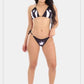 PUERTO RICO BLACK FLAG Women’s 2 Piece Bikini – Bright Summer Swimsuit Set, 100% Lycra
